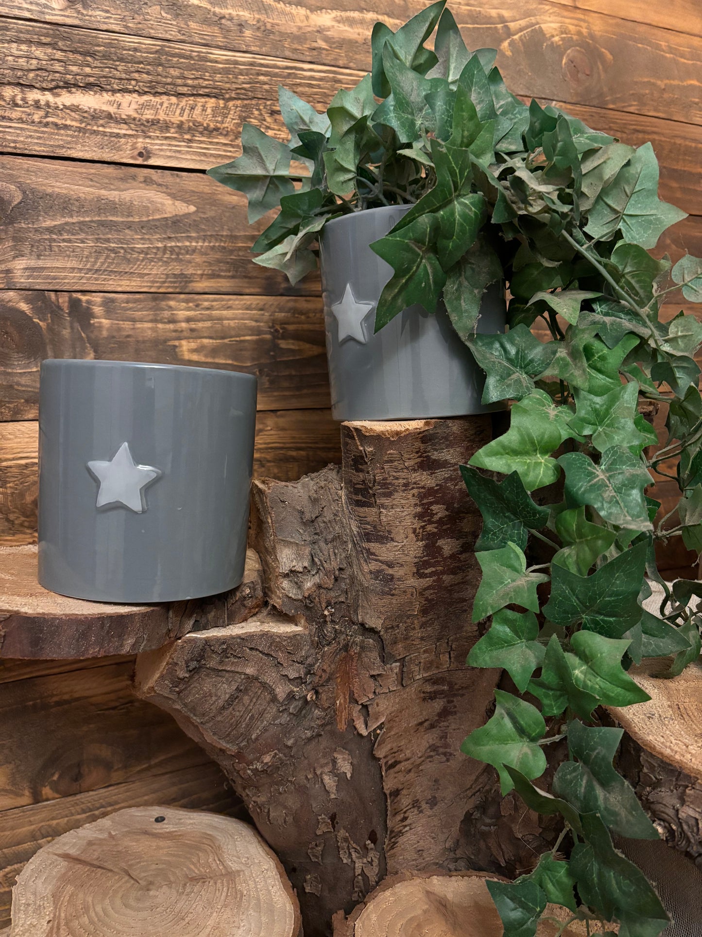 Plant pot with star detail