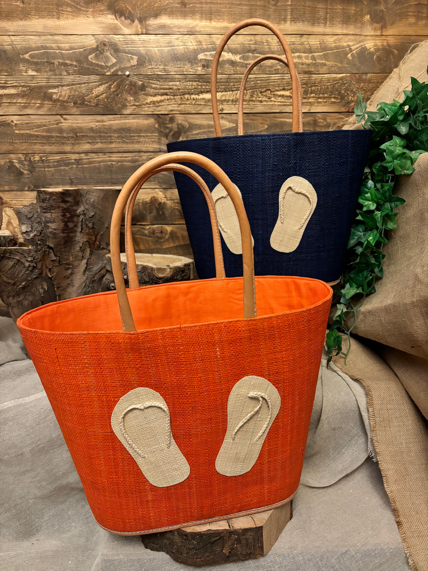 Flip Flop Beach Bag Natural