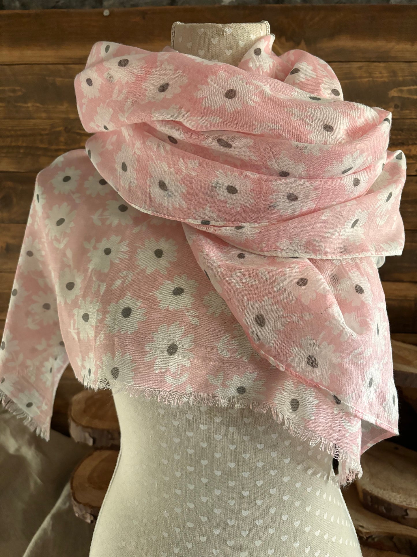 Pink Floral scarf