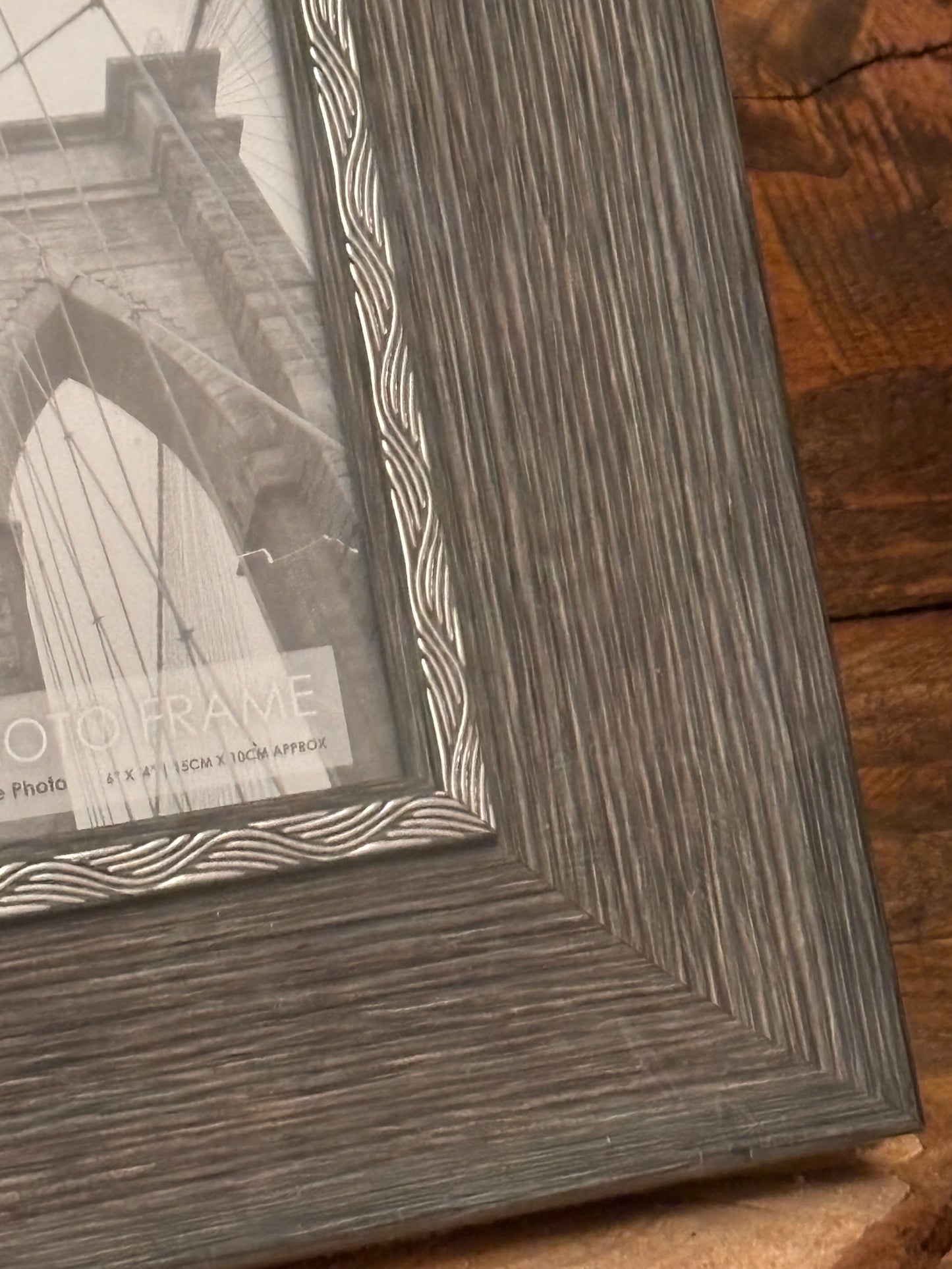 Grey wood effect photo frame