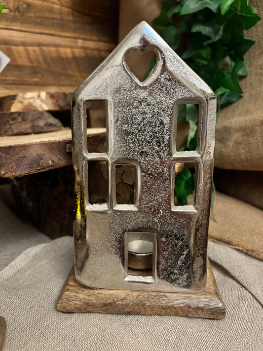 Silver Effect Tealight house