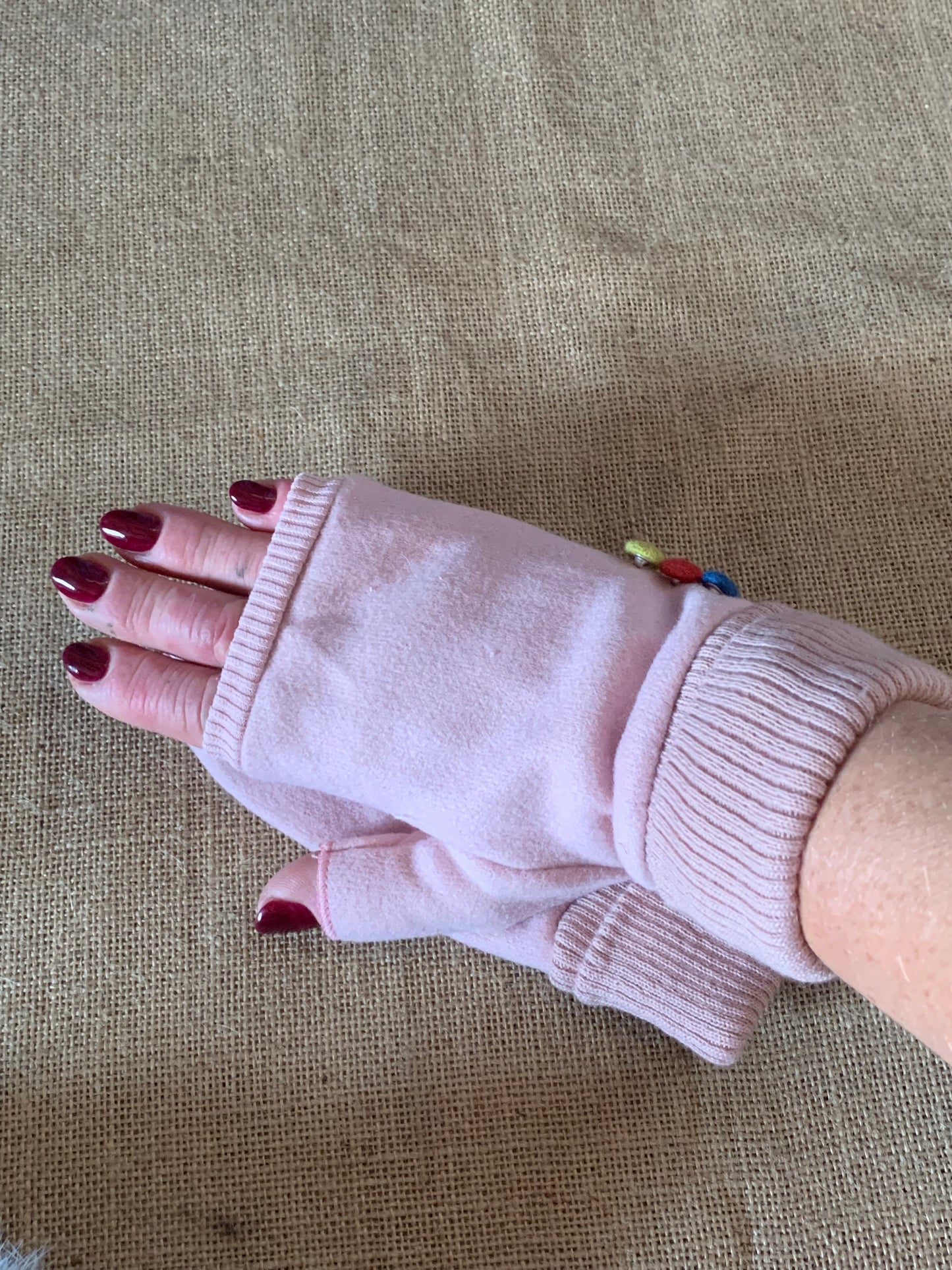 Fingerless knitted - Pink