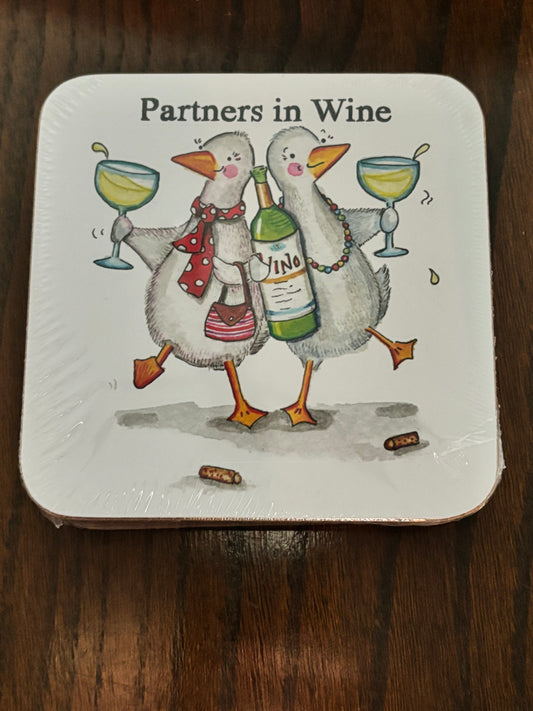 Partners in Wine Coaster