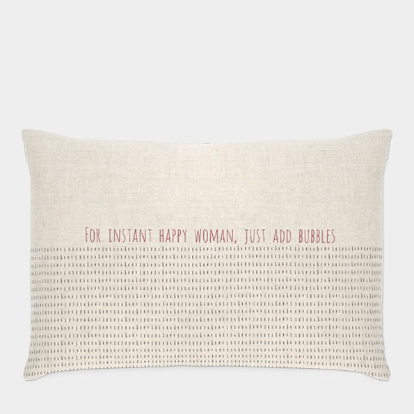 Cushion - Instant Happy Woman, just add bubbles