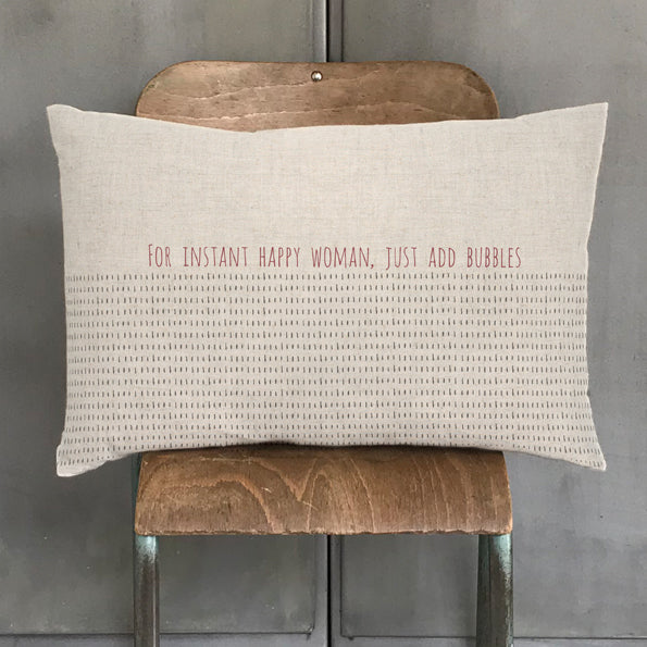 Cushion - Instant Happy Woman, just add bubbles